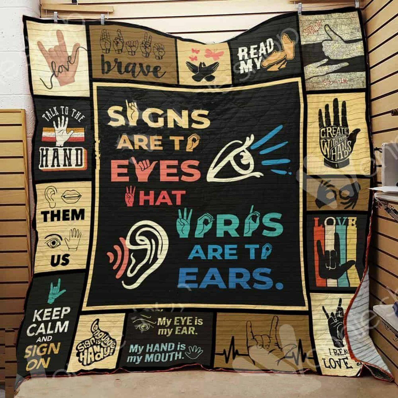 Sign Language Deaf O Quilt Xw and Home Decor