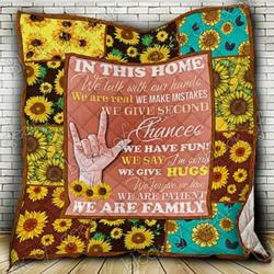 Sign Language Sunflower Cl18100643Mdq Quilt Blanket and Home Decor