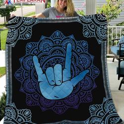 Sign Language Wonder Jv Quilt Derqhm and Home Decor