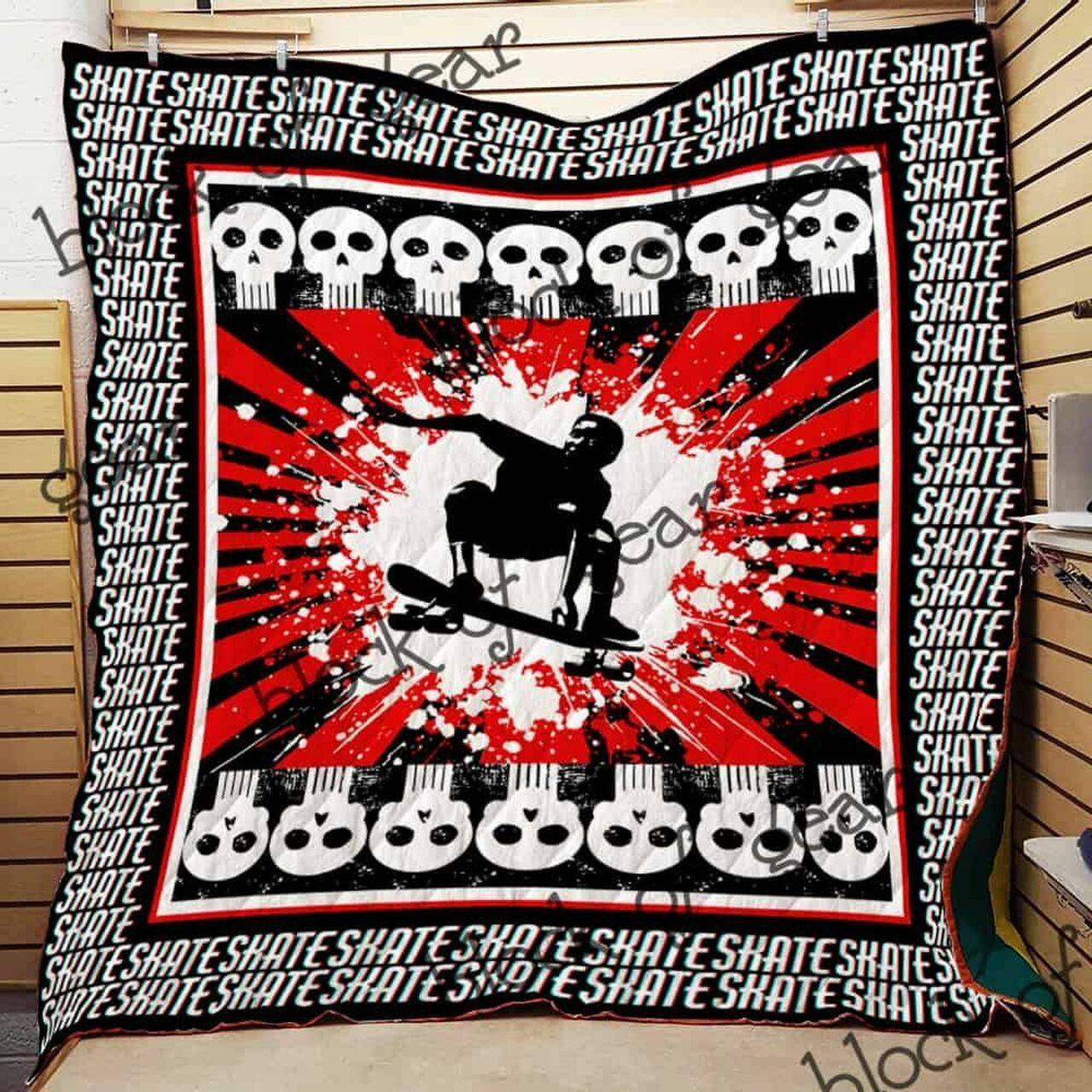 Skate Hard Or Go Home Ah Quilt Derqpr and Home Decor