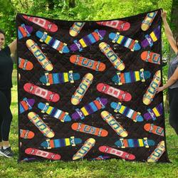 Skateboard Colorful Cl12100606Mdq Quilt Blanket and Home Decor