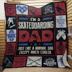 Skateboarding Dad Quilt Bt10_0308  Quilt and Home Decor