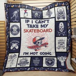Skateboarding Skull Quilt Bt13_0308  Quilt and Home Decor