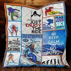 Skiing Cl18100646Mdq Quilt Blanket and Home Decor