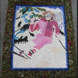 Skiing Cla1810488Q Quilt Blanket and Home Decor