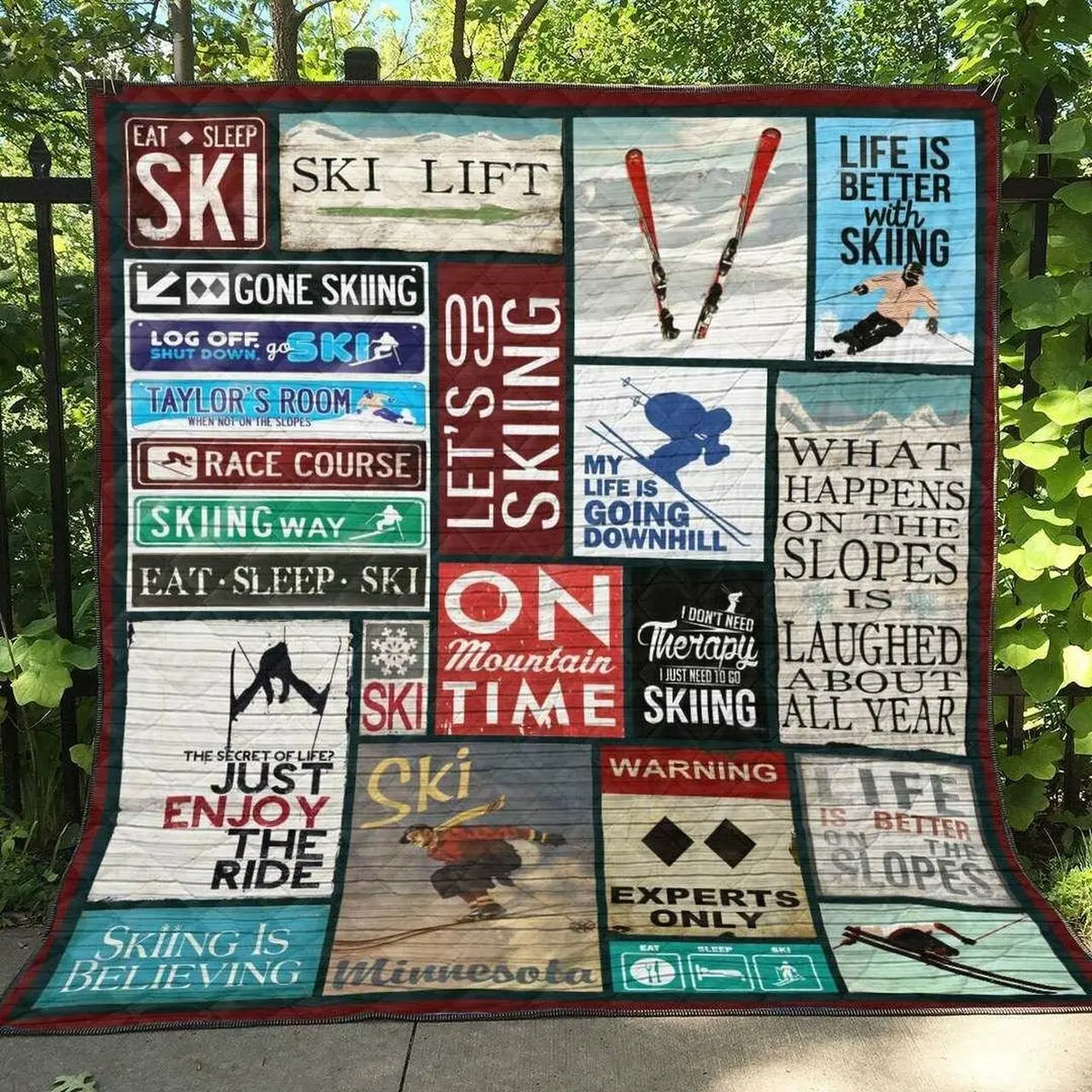 Skiing Li060802B Tbg Quilt Blanket and Home Decor