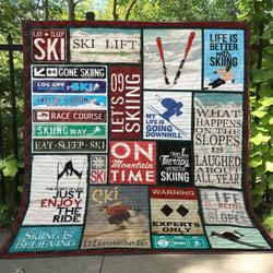Skiing Li060802B Tbg Quilt Blanket and Home Decor