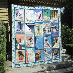Skiing Na110702B Tbg Quilt Blanket and Home Decor