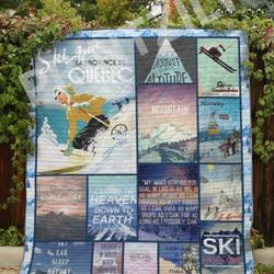 Skiing No Place That Far Awesome Ah Quilt Derqro and Home Decor