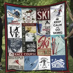 Skiing Race Course Quilt Blanket Dhc04011937Dd and Home Decor