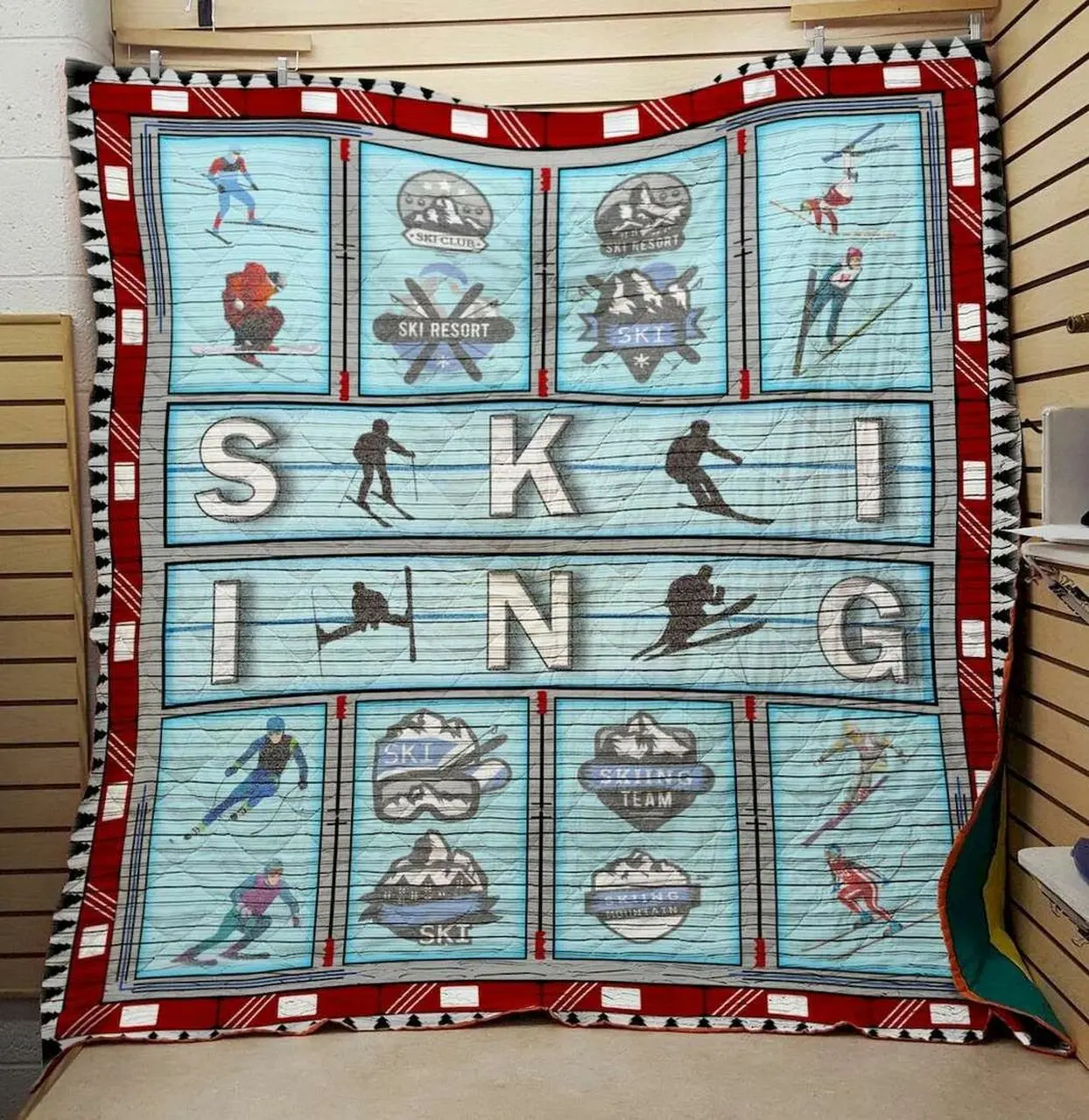 Skiing Team Clt190673 Quilt Blanket and Home Decor