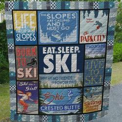 Skiing The Slopes Are Calling And I Must Go Quilt Blanket Great Customized Blanket Gifts For Birthday Christmas Thanksgiving and Home Decor