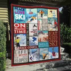 Skiing Tu290705C Tbg Quilt Blanket and Home Decor