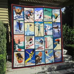 Skiing Tu310703C Tbg Quilt Blanket and Home Decor