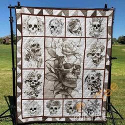 Skull 3 Blanket TH1307 Quilt and Home Decor