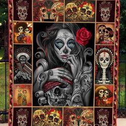 Skull 4 Blanket Th1307 Quilt and Home Decor