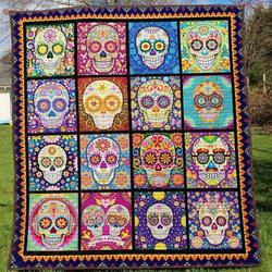 Skull Bi060708B Tbg Quilt Blanket and Home Decor