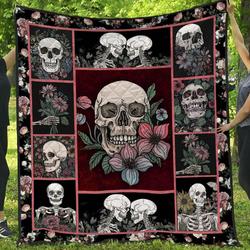 Skull Bi070804C Quilt Blanket and Home Decor