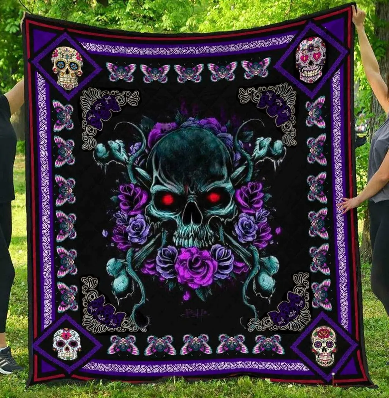 Skull Bi260704B Tbg Quilt Blanket and Home Decor