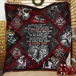 Skull Couple Cl14100448Mdq Quilt Blanket and Home Decor