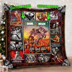 Skull Couple We Got This Quilt Blanket and Home Decor