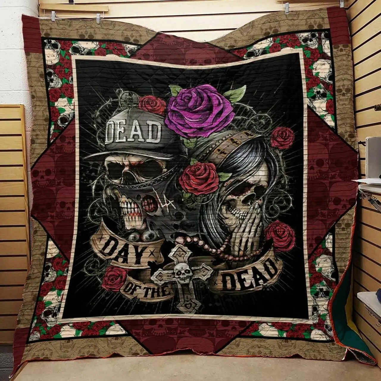 Skull Day Of The Dead Quilt Blanket Dhc04012004Dd and Home Decor