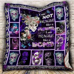 Skull Girl Cl2100456Mdq Quilt Blanket and Home Decor