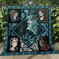 Skull Girl Tn180712 Quilt Blanket and Home Decor