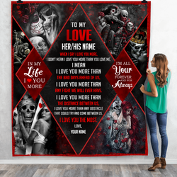 Skull My Love Love You Most Quilt Cc and Home Decor
