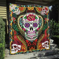 Skull Na090701B Tbg Quilt Blanket and Home Decor