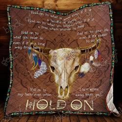 Skull Native American Hur Quilt fz and Home Decor