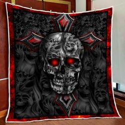Skull Pattern Quilt Blanket and Home Decor