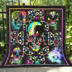 Skull Qh020801C Tbg Quilt Blanket and Home Decor