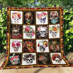 Skull Qh030701B Tbg Quilt Blanket and Home Decor