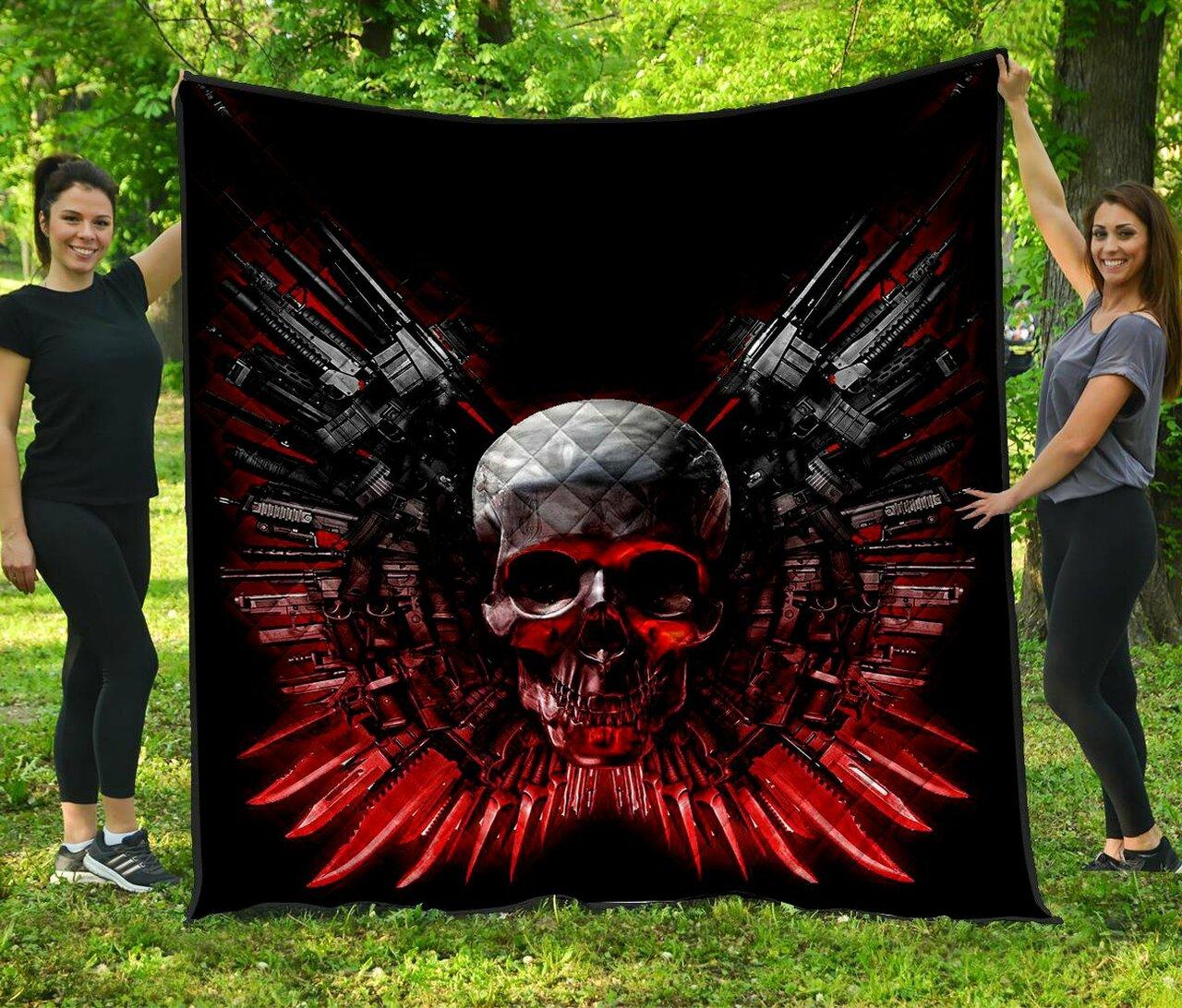 Skull Quilt 02229 Quilt and Home Decor