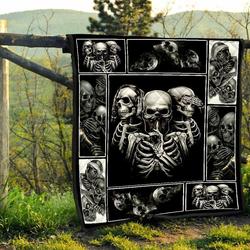 Skull Quilt Blanket Dhc0712204Vt and Home Decor