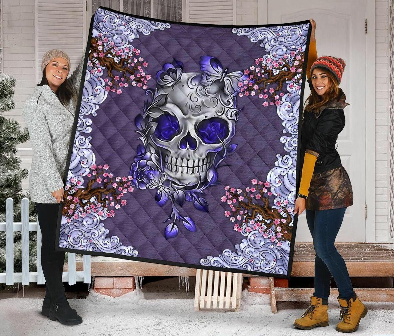 Skull Quilt Blanket Dhc09121455Dd and Home Decor