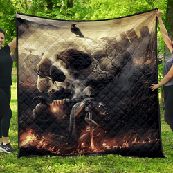 Skull Quilt Blanket Dhc1001647Vt and Home Decor