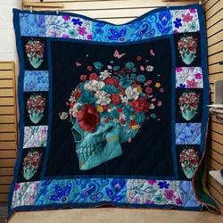 Skull Quilt Blanket Dhc13121577Vt and Home Decor