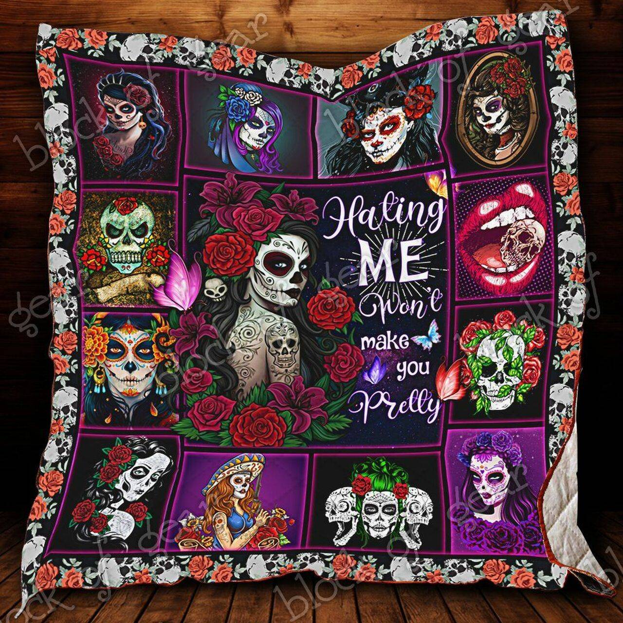 Skull Quilt Blanket Dhc13121598Vt and Home Decor