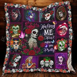 Skull Quilt Blanket Dhc13121598Vt and Home Decor