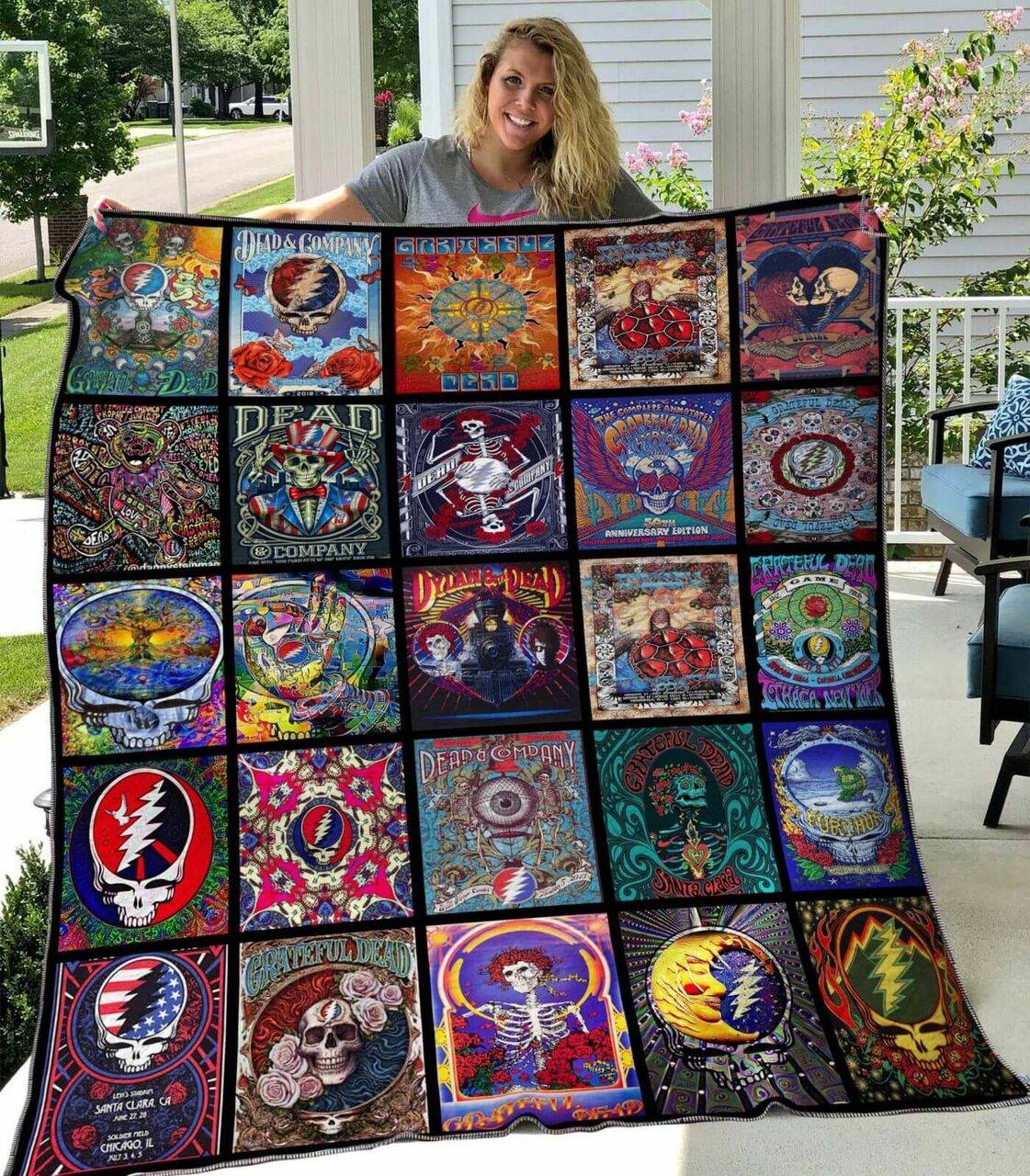 Skull Quilt Blanket Dhc13121600Vt and Home Decor
