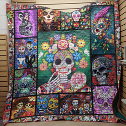 Skull Quilt Blanket Dhc13121614Vt and Home Decor