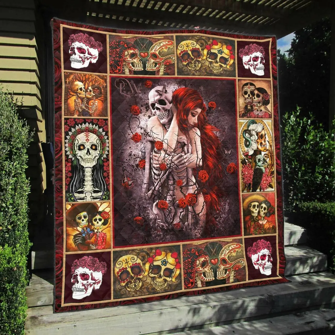Skull Quilt Blanket Dhc13122573Vt and Home Decor