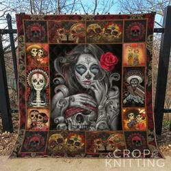 Skull Quilt Blanket Ver 14  Quilt and Home Decor