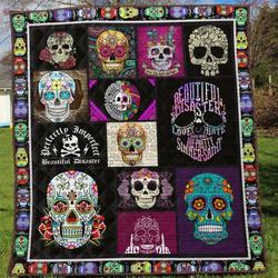 Skull Quilt Blanket Ver 17  Quilt and Home Decor