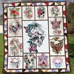 Skull Quilt Blanket Ver 39  Quilt and Home Decor