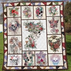 Skull Quilt Blanket Ver 40  Quilt and Home Decor