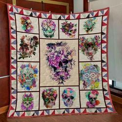 Skull Quilt Blanket Ver 51  Quilt and Home Decor
