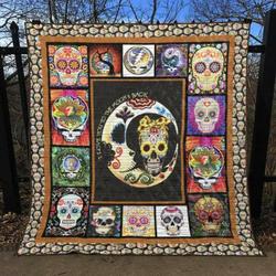 Skull Quilt Blanket Ver 68  Quilt and Home Decor